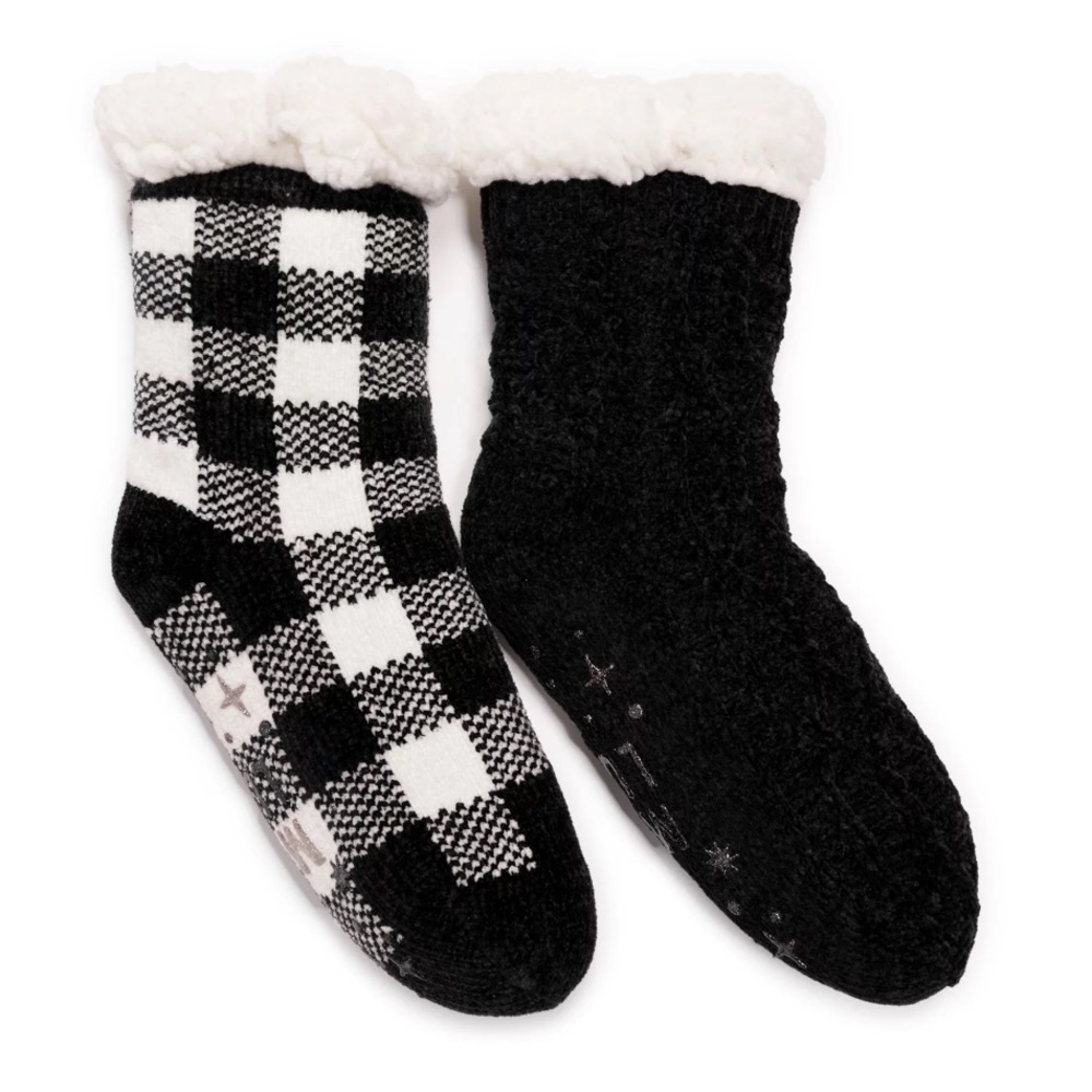 Fully Lined Cabin Socks NON SKID 2 Pack L/XL